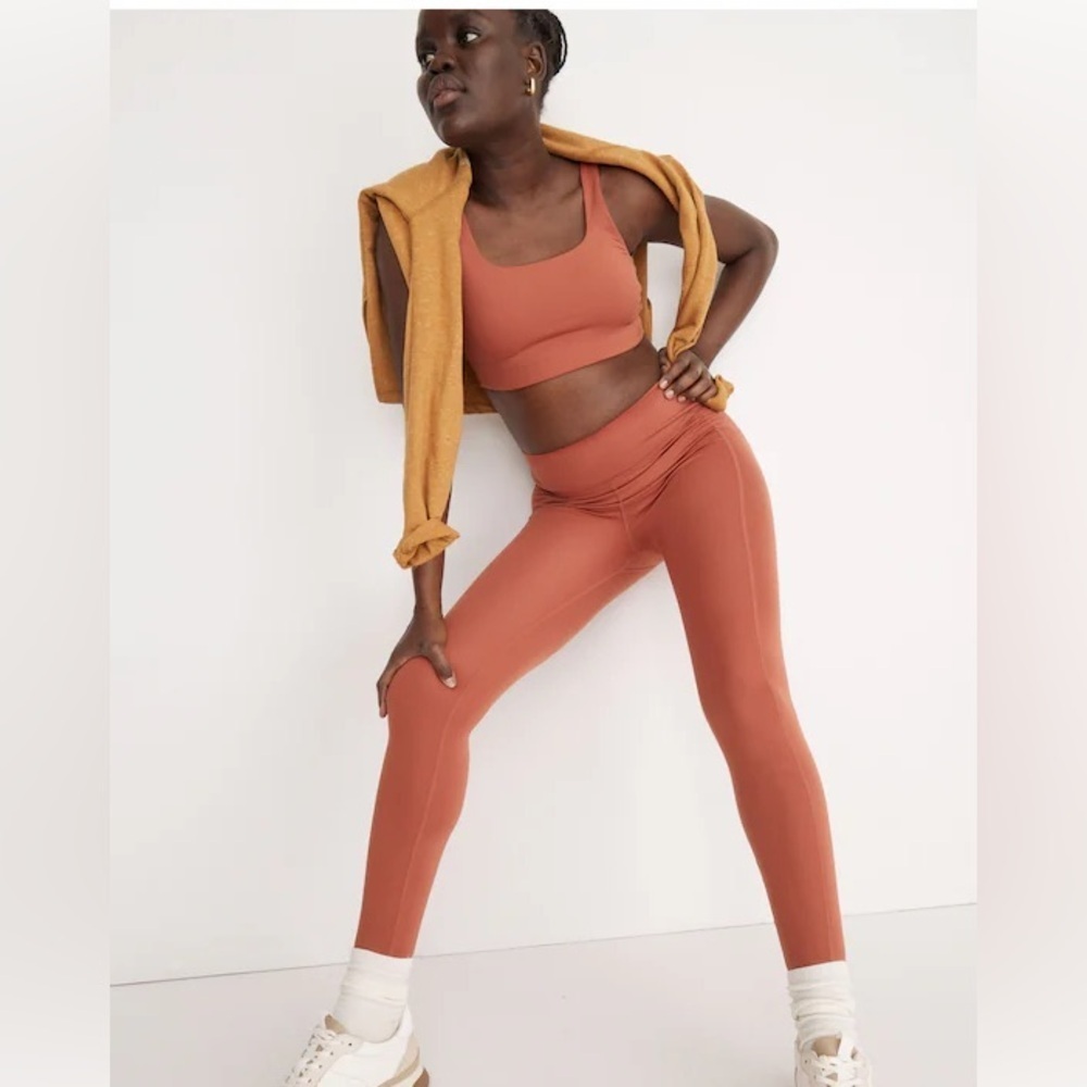 MWL Madewell Leggings Curvy Flex High Rise Red Brown Size Small